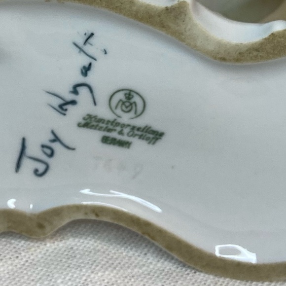 Vtg Metzler & Ortloff Porcelain Fawn Deer Standing Alert 5”x6” FR Lippert German - Picture 4 of 4